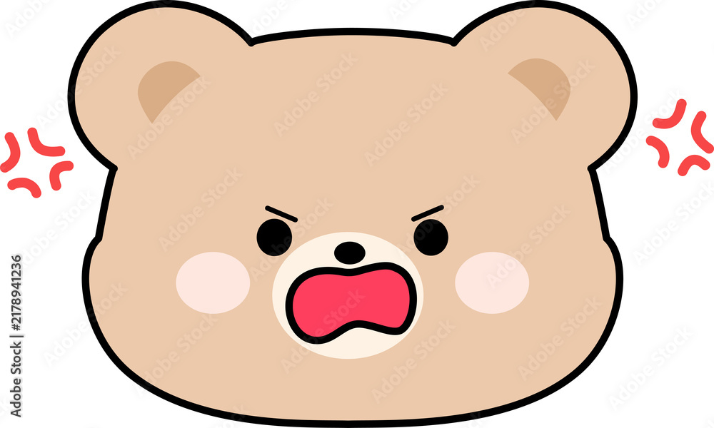Obraz premium Furious Bear Character Face