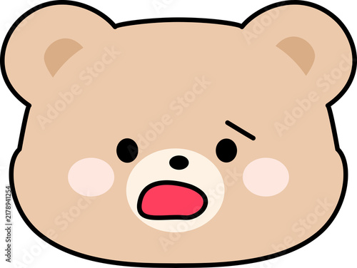 Shocked Bear Character Face