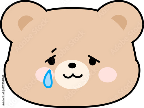 Sad Teary Bear Character Face
