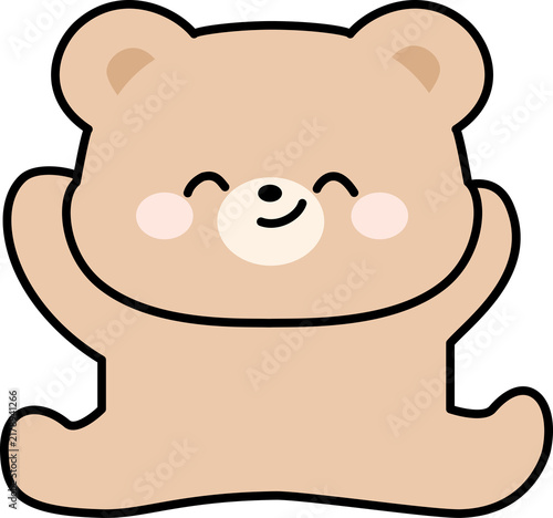 Jumping Happy Bear Character
