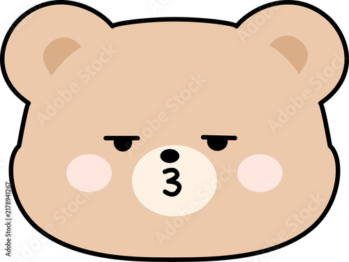 Cynical Bear Character Face Giving Side Eye