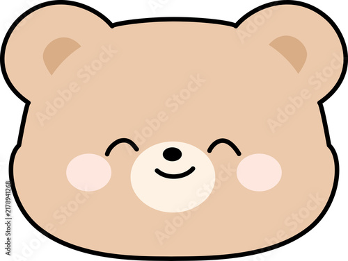 Gentle Smiling Bear Character Face