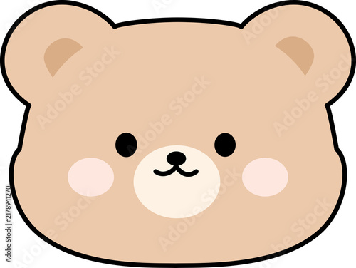 Smiling Happy Bear Character Face