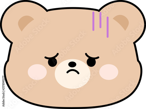 Depressed Bear Character Face