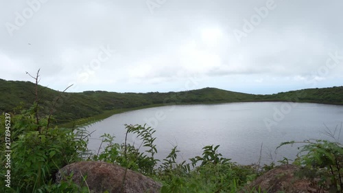 El Junco Freshwater Lagoon in a Volcanic Crater, Galapagos Islands, Ecuador