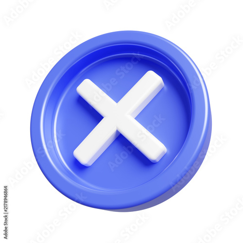 Close Cross Icon for Cancel and Delete 3D Render