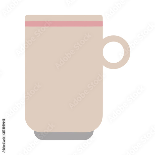 Simple mug with handle and pink stripes