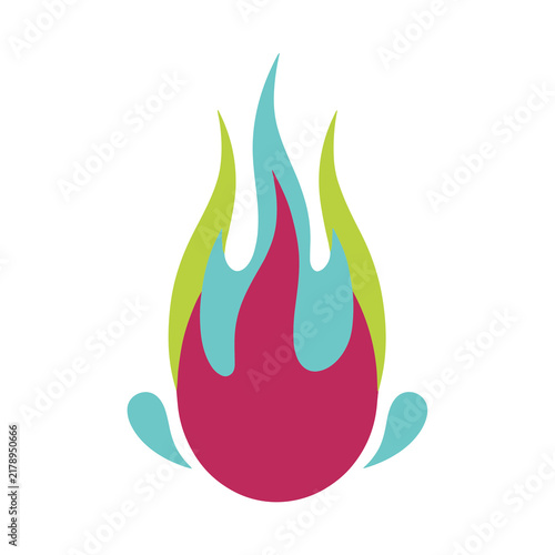 Stylized flame icon with multiple colors
