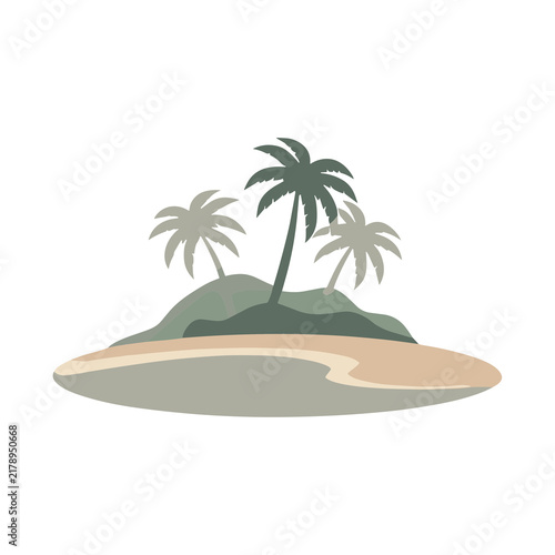 Tropical island with palm trees