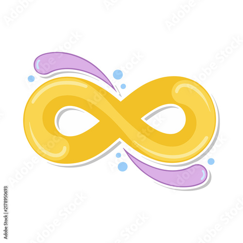 Yellow infinity symbol with purple and blue accents