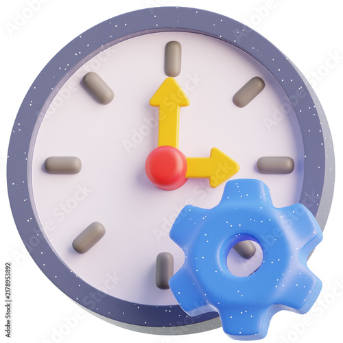3d Illustration of Remote Work Productivity Time Management