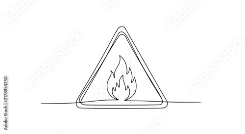 Flammable Hazard Warning Sign, Fire Symbol, Danger Icon, Isolated