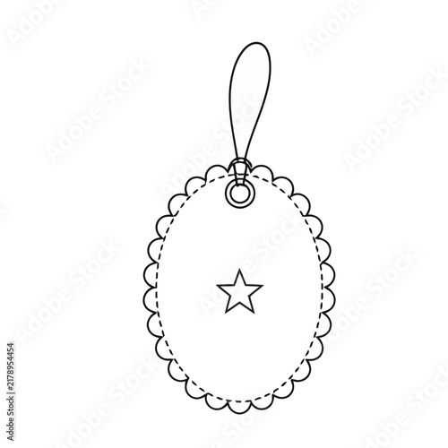 Outline of a decorative tag with a star