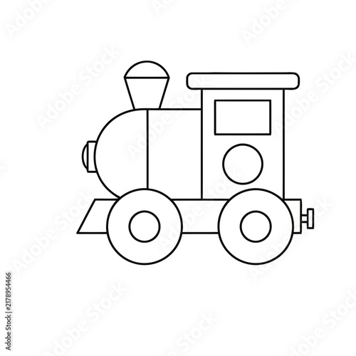 Simple outline drawing of a toy train