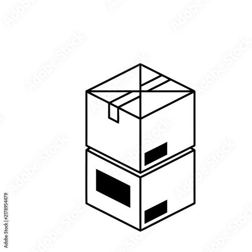 Stack of two cardboard boxes
