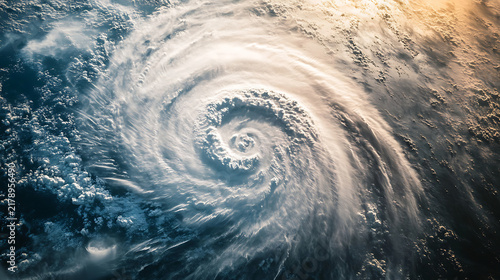 Hurricane storm from space satellite view