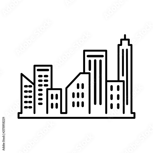 City Buildings Icon Vector