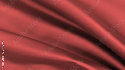 Coral pink satin fabric motion background with smooth flowing waves and soft folds, slow motion loop elegant textile backdrop for beauty and wedding branding
