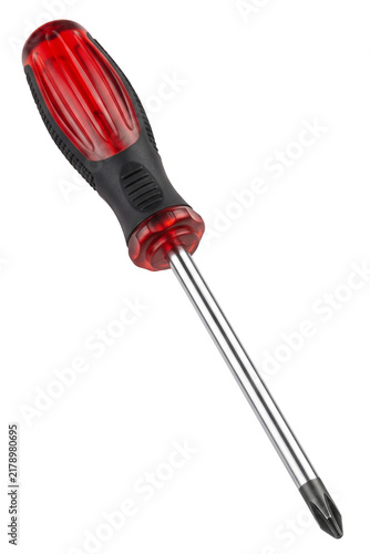 Red and black screwdriver isolated