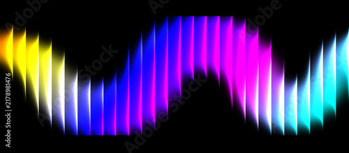 Colorful glowing wave vertical lines abstract background