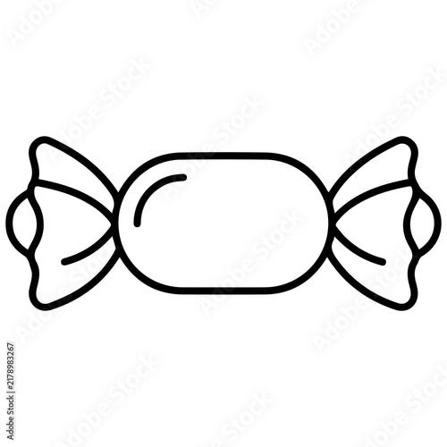 Small wrapped candy icon simple black and white vector with sweet treat sugar candy sweet food snack food