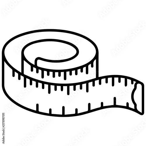 Measuring tape rolled icon symbol with tape measure measuring measurement equipment centimeter millimeter