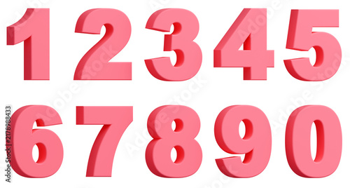 фотографія 3D素材_数字_ピンク