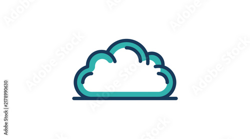 Minimalist cloud icon design with thick outlines for weather or digital storage concepts
