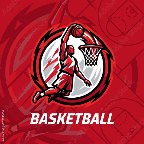 Dynamic Basketball Player Dunking Action Illustration Sport Design