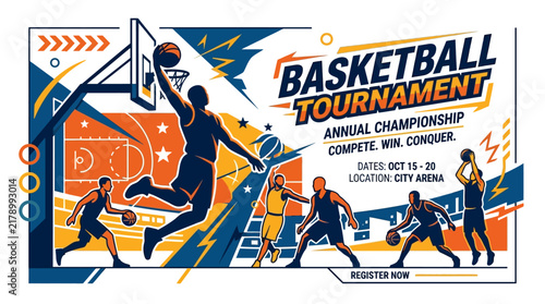 Dynamic Basketball Tournament Annual Championship Competition Graphic Design Event Promotion