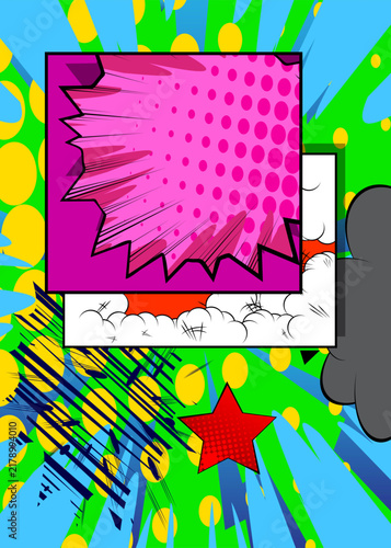 Cartoon background, cool comic book backdrop. Spectacular retro vector comics pop art design.