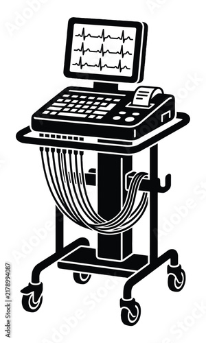 Medical cart with patient monitor and equipment for hospital use