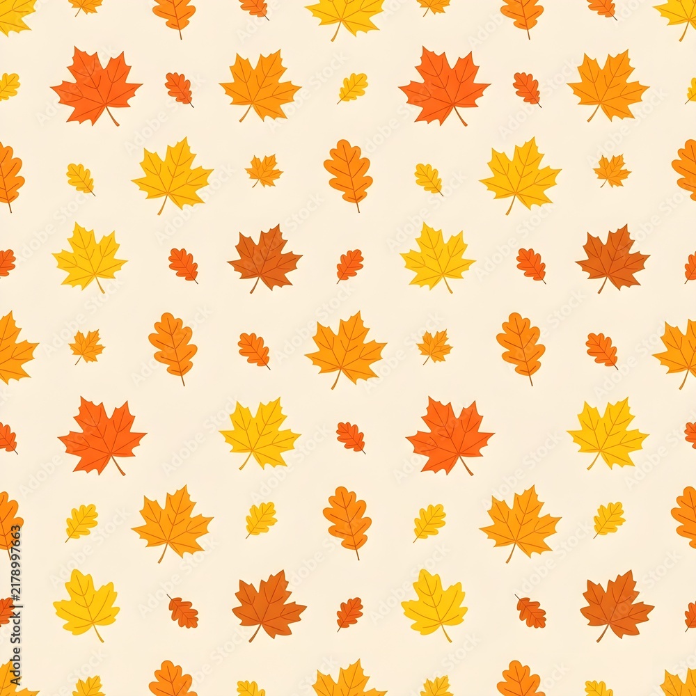 seamless pattern with autumn leaves