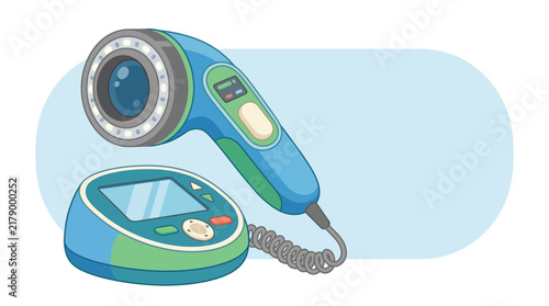 Medical Laser Device and Control Unit, Isolated on Transparent Background