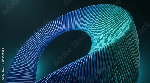 Modern 3D abstract geometric blue twisted wave background. Great for tech websites, corporate slides, futuristic design, branding, digital art, covers, and modern banners
