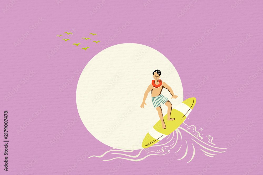 Fototapeta premium Purple Summer travel frame background