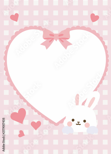 Cute Animal Heart Card Template for Love Message