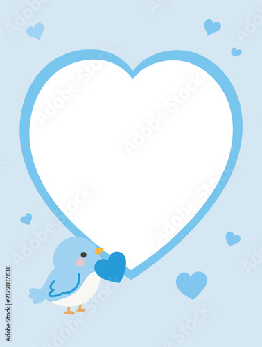 Cute Animal Heart Card Template for Love Message