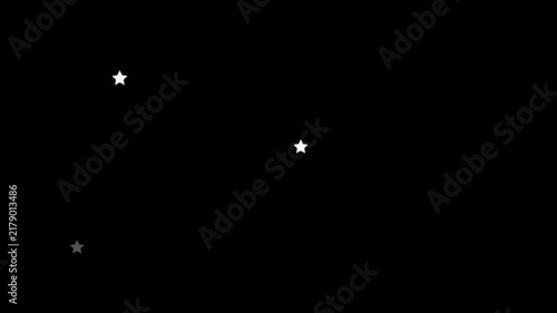 Simple Twinkling Stars Loop Animation on Black Background, Night Sky and Sparkling Light Video