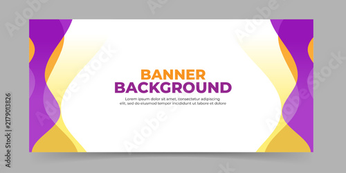 Wavy purple and yellow abstract banner background
