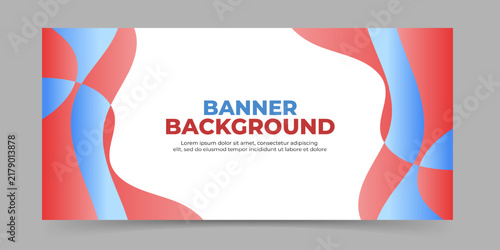 Fluid blue and red abstract banner background