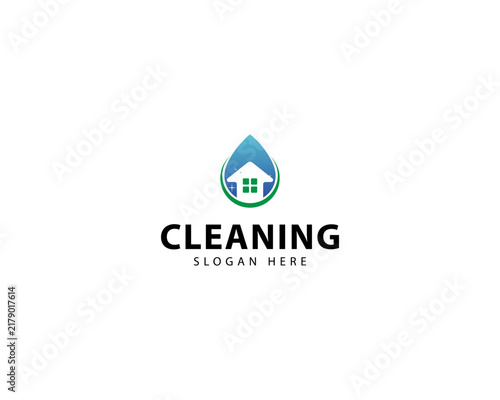 Washing or cleaning home logo design inspiration