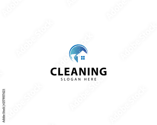 House Care Cleaning Service Logo Design Template