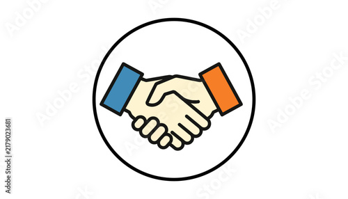 Business handshake icon representing partnership and agreement