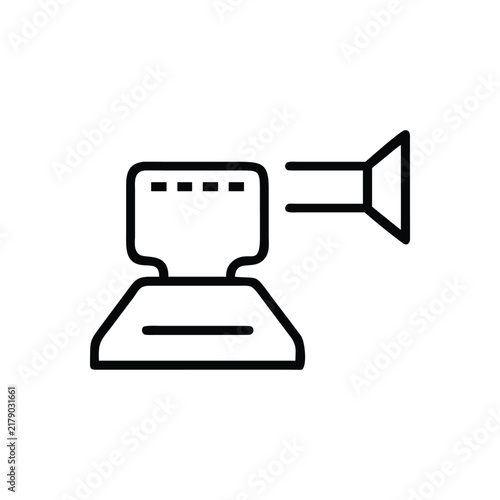 Document scanner icon for digital office automation and paperless file management systems.