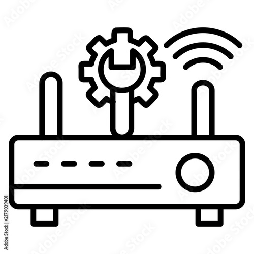 Obraz na płótnie Network Router and Wireless Connectivity Technology Icon