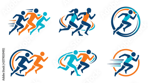 Dynamic Running Graphics And Icons For Sports Brands