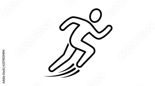 Dynamic Running Figure Icon Represents Speed Fitness And Athleticism
