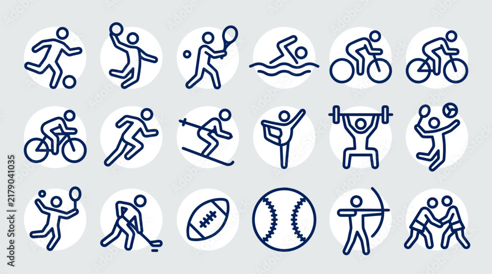 Fototapeta premium Diverse Sports And Athletics Icons For Active Lifestyle Promotion