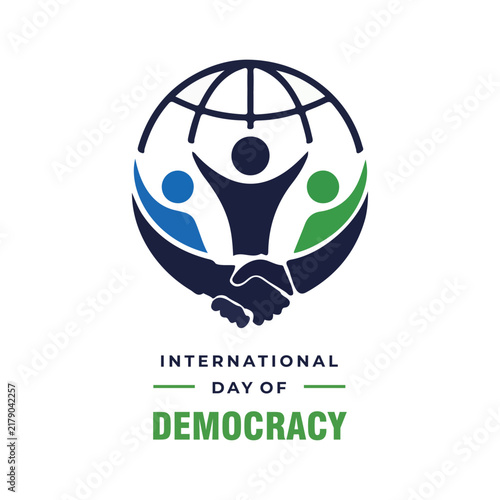 International Day of Democracy Global Unity and Civic Participation Vector Logo
